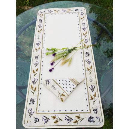Chemin de table en tissu Provençal , confectionné en 100% coton, imprimé avec des colorants naturels, base des traditions de Pro