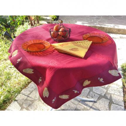Nappes Carrées et Rectangulaires en tissu matelassé Provençal , confectionné en 100% coton, imprimé avec des colorants naturels,